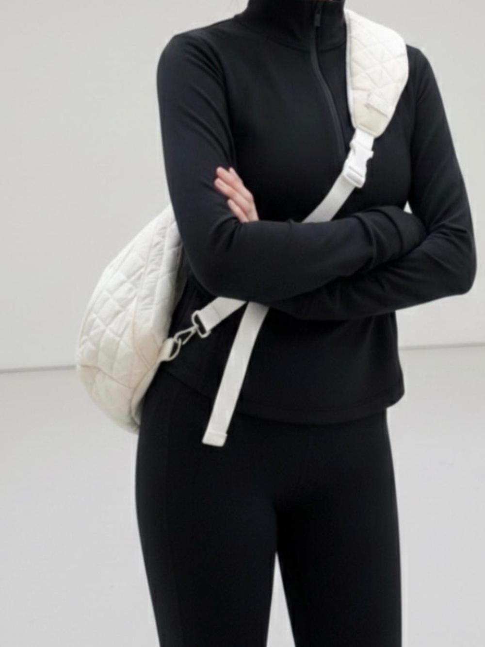 Quilted Sling Backpack for Women - Cream - Picture 2 of 6